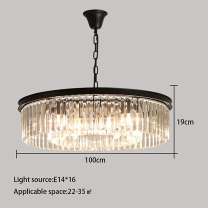 DecorBites™ Crystal Round Ceiling Chandelier for Elegant Living and Dining Rooms