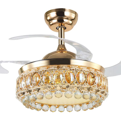Ventilador de techo con luz de cristal dorado de lujo DecorBites™ de 42 pulgadas con control remoto