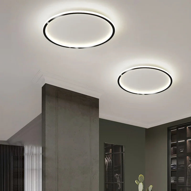 DecorBites™ Black Dimmable LED Ring Ceiling Light for Modern Living Room, Bedroom, Kitchen Décor
