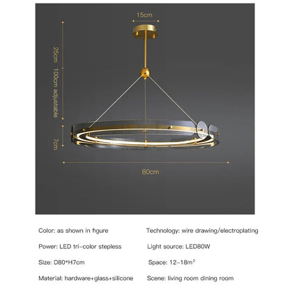 DecorBites™ Circular Ring LED Chandelier: Modern Lighting for Living, Bedroom, Dining Room