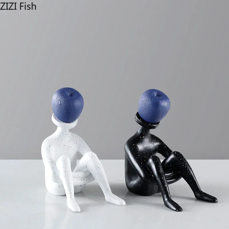 ديكوربايتس™ - منحوتة راتنجية تجريدية للمفكرين لجماليات الغرفة وزخارفها وديكوراتها