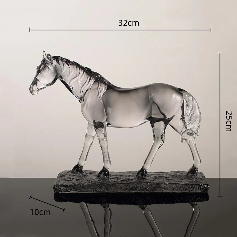 DecorBites™ Clear Horse Resin Sculpture Decorative Figurine Home Decoration