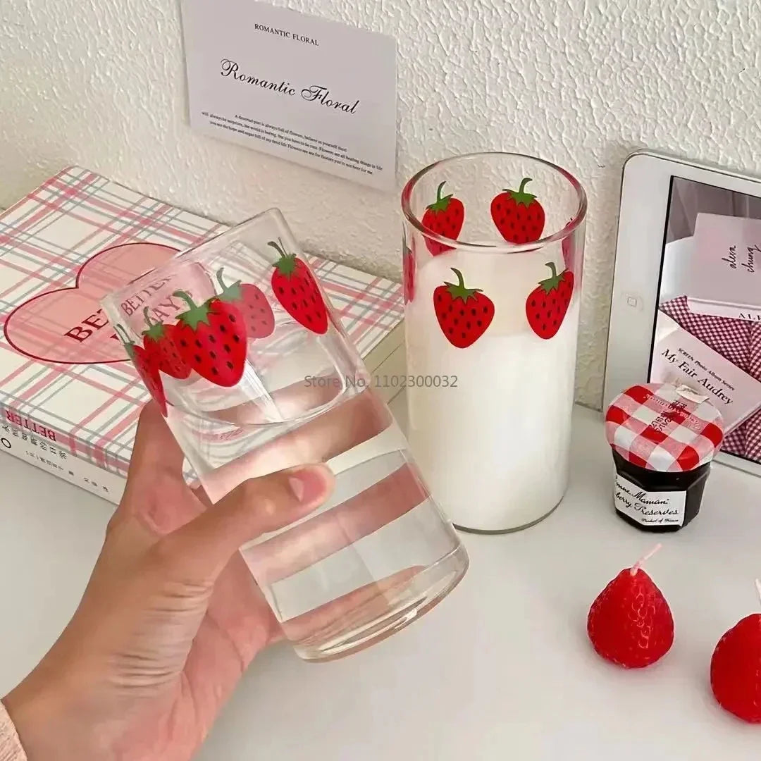 Strawberry Glass Juice Mug
