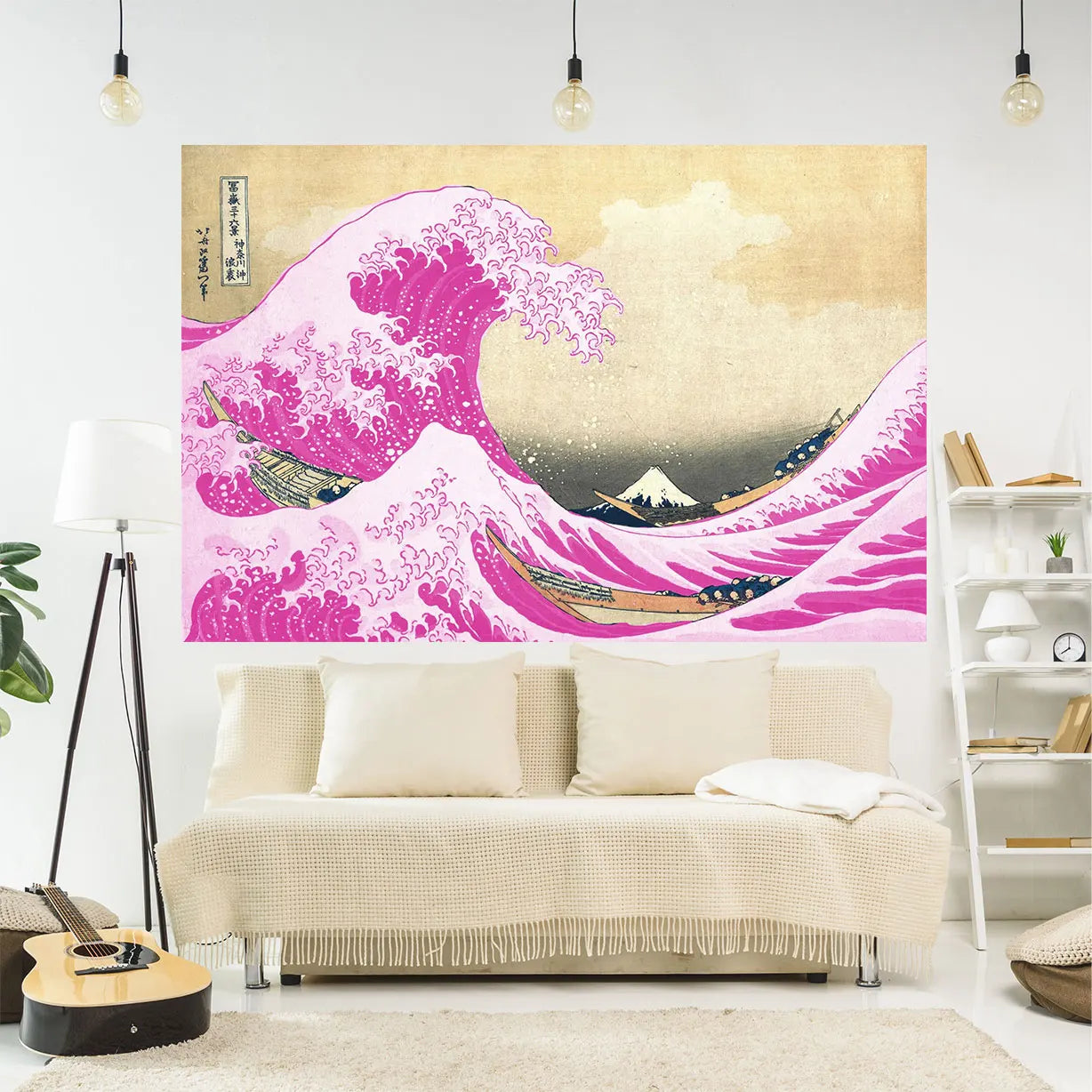 DecorBites™ Great Wave Off Kanagawa Tapestry: Japanese Wall Hanging for Aesthetic Home Decor