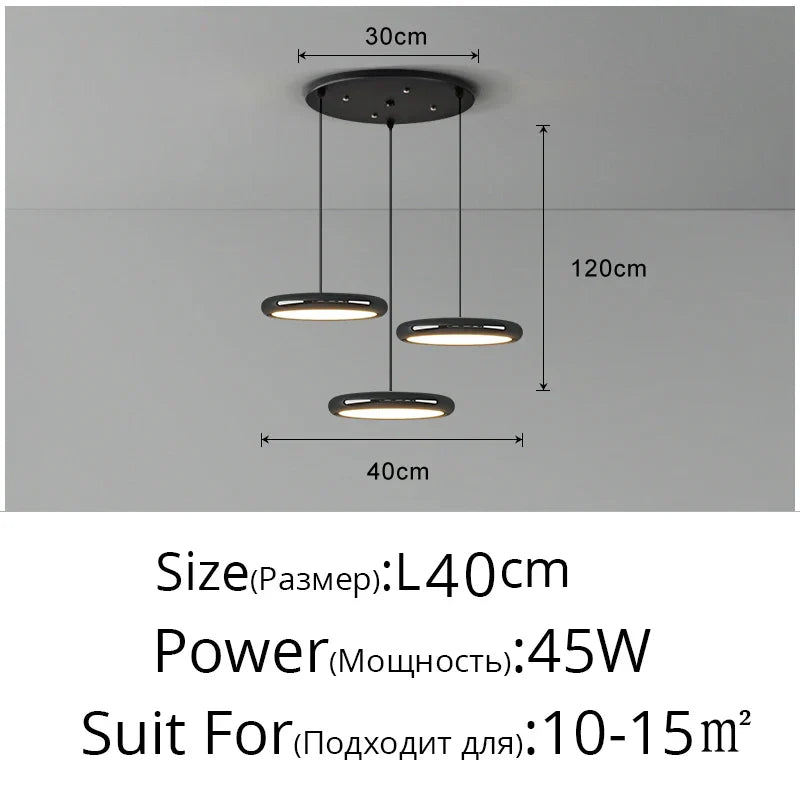 Lámparas colgantes LED DecorBites™ con acabado negro para decoración del hogar e iluminación interior.