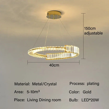 DecorBites™ Crystal Chandeliers: Modern Luxury LED Lighting Fixture for Living, Dining, and Bedroom