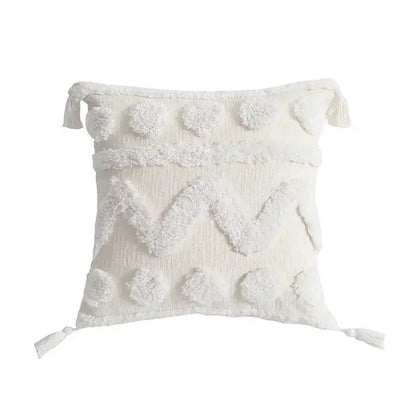 غطاء وسادة DecorBites™‎ بتصميم هندسي مزخرف بشراشيب، غطاء وسادة خريفي من قماش قطني