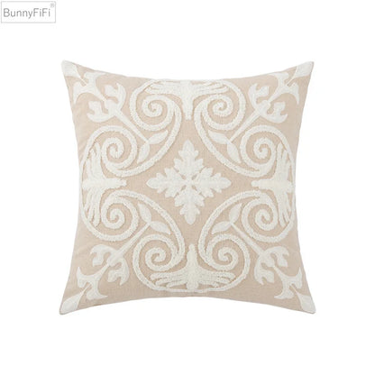 DecorBites™ Daisy Home Floral Geometric Embroidery Pillow Cover 45x45cm/30x50cm Yellow Blue