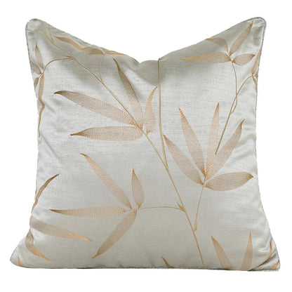 Funda de cojín DecorBites™ con jacquard geométrico de cuatro hojas dorado - Decoración de lujo para el hogar