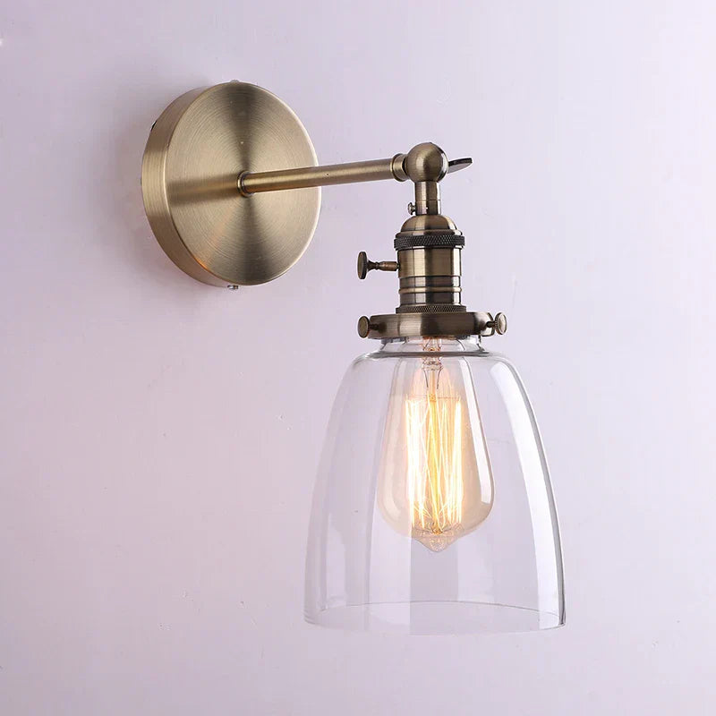 DecorBites™ Glass Wall Lamp Antique Bronze E26 E27 for Living Room Bedroom Aisle Lighting
