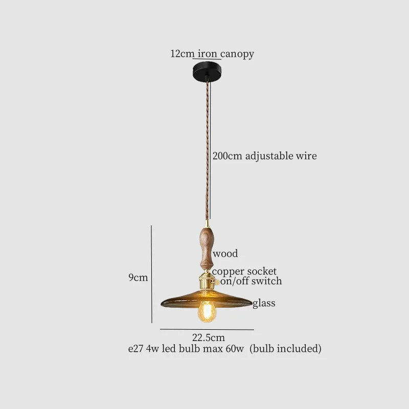 Lámpara colgante de vidrio ámbar LED Decorbites™ - Estilo vintage americano para la decoración del hogar