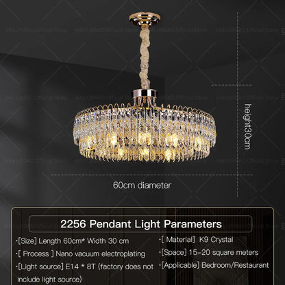 DecorBites™ Crystal Chandelier: Modern Luxury for Living Room, Restaurant, Hotel Lobby