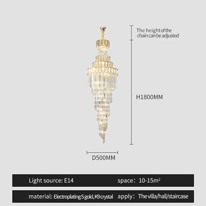 DecorBites™ Light Luxury Rotating Crystal Chandelier for Villa Living Room