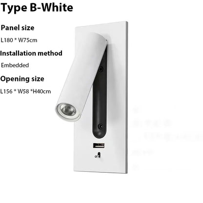 DecorBites™ LED Wall Sconce Adjustable Reading Light for Hotel Bedroom, USB Charging