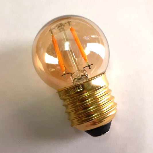 DecorBites™ Amber Glass Vintage LED Bulb G40 1W E27 Base Warm White 2200K