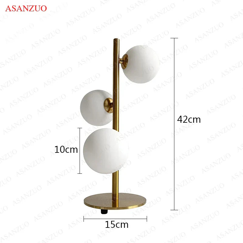 DecorBites™ LED Gold Table Lamp with Milk White Glass Lampshade