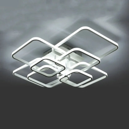 DecorBites™ LED Ceiling Light 4 Rings 78W Square for Living Room Bedroom Bar