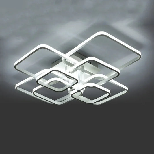DecorBites™ LED Ceiling Light 4 Rings 78W Square for Living Room Bedroom Bar
