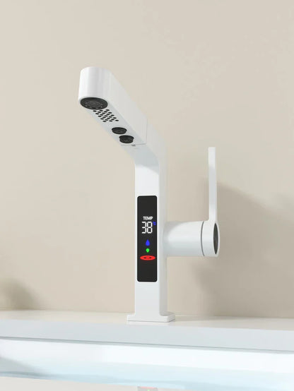 DecorBites™ LED Basin Faucet Rose Gold Pull Out Water Mixer Sink Tap