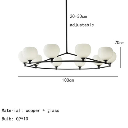 DecorBites™ Brass and White Glass Pendant Lamp with Adjustable Height