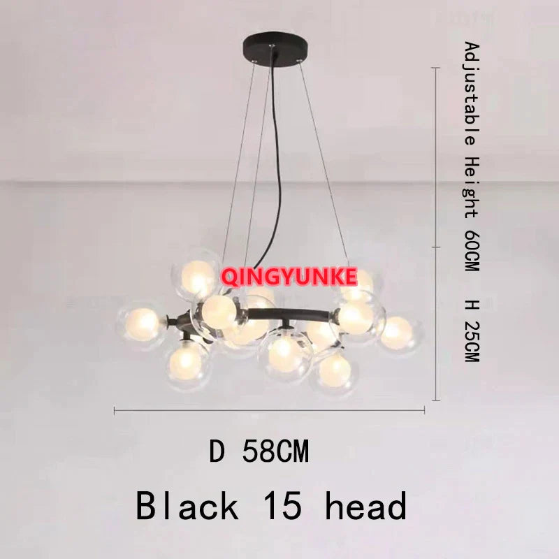 ثريا ديكوربايتس™ الزجاجية لغرفة المعيشة - إضاءة سقف جزيرة المطبخ النوردية الحديثة