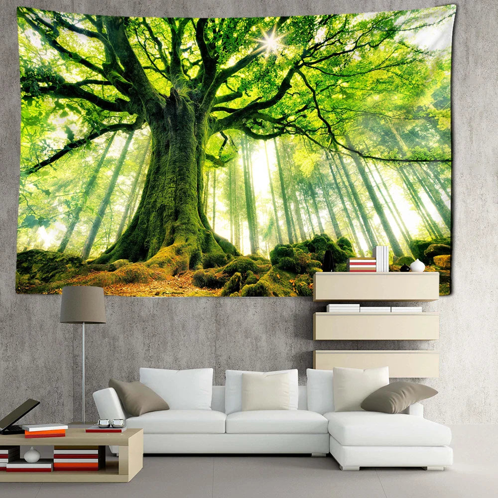 Decobites Forest Landscape Tapestry Wall Hanging for Boho Home Decor