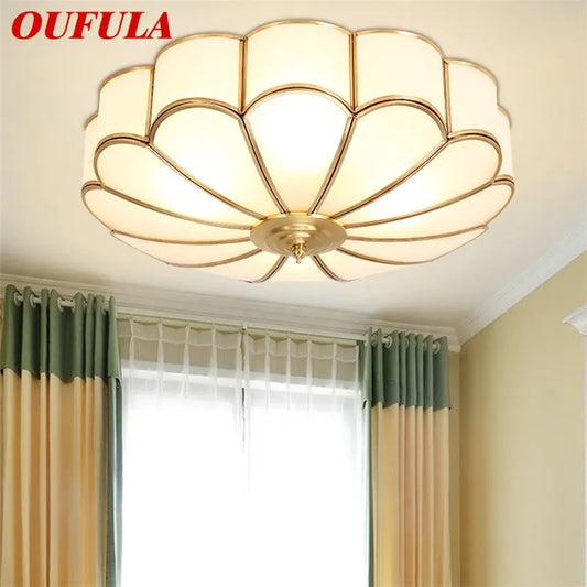 DecorBites™ Brass Ceiling Lamp: Modern Nordic Light Luxury LED Fixture for Home Bedroom