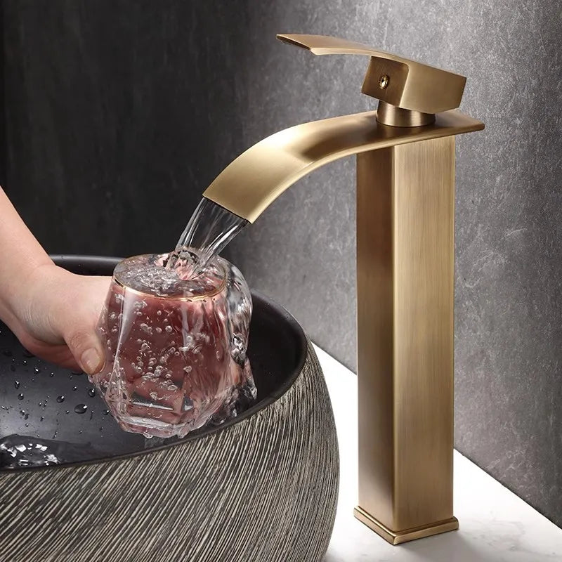 DecorBites™ Bronze Basin Faucet: Hot & Cold Water Mixer Tap for Bathroom Sink