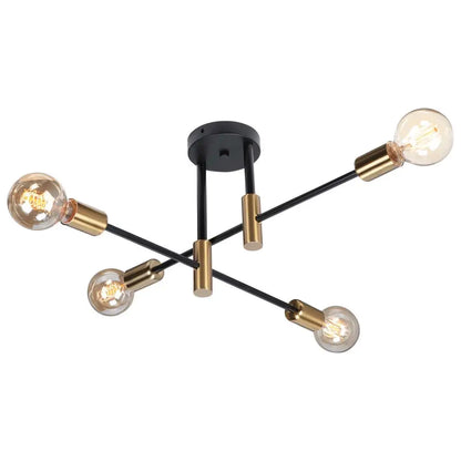 DecorBites™ Industrial Chandelier: Modern Wrought Iron LED Ceiling Lamp for Home Decor