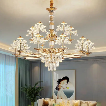 DecorBites™ Crystal Chandelier Ceiling Pendant Light for Living, Dining, and Bedroom Home Lighting