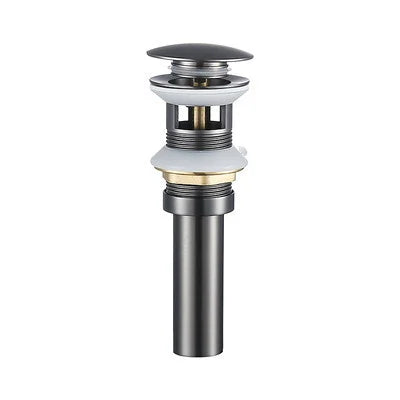 DecorBites™ Brass Round Siphon P-Trap Set with Pop-Up Drainer Gun Grey