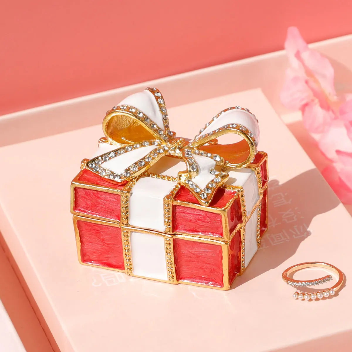 DecorBites™ Knot Ribbon Jewelry Box: Bow Shaped Ring Earring Organizer & Gift Container