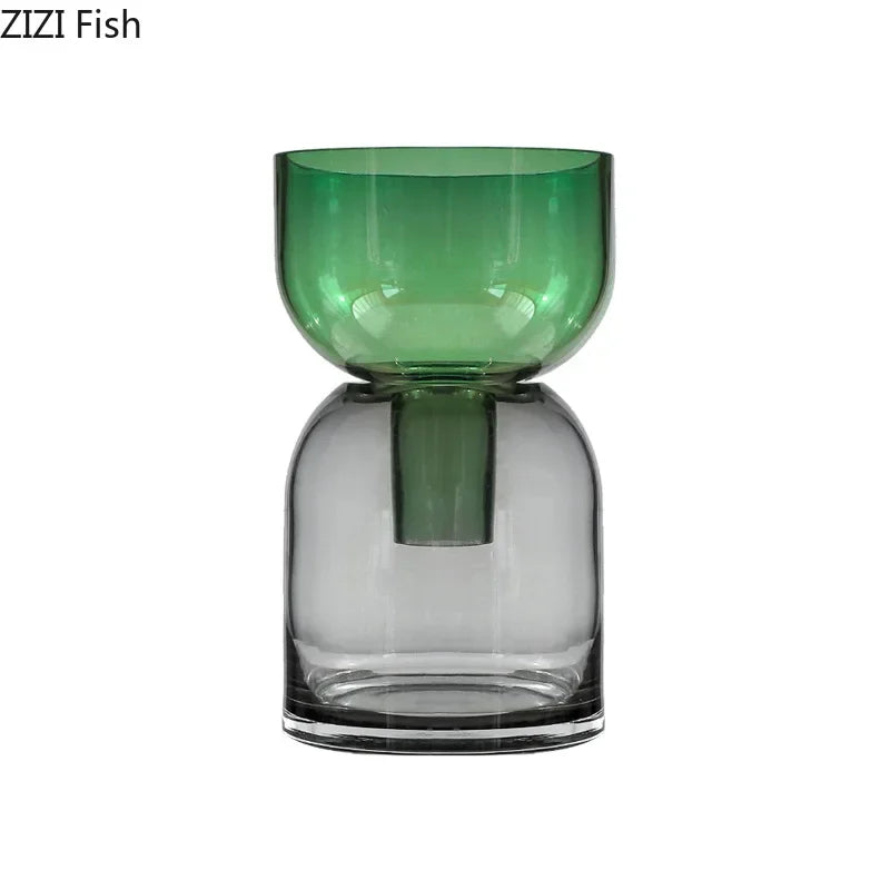 DecorBites™ Glass Vase Hydroponics Flower Pots for Desk Decoration and Floral Arrangement