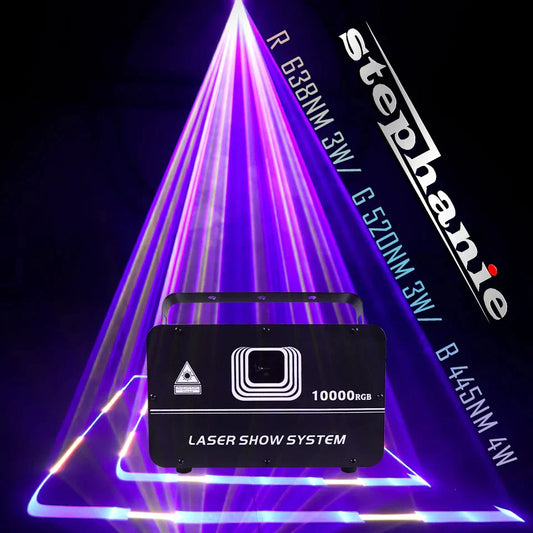 DecorBites™ 10W RGB Laser Light Projector for DJ Disco Stage Wedding Animation.