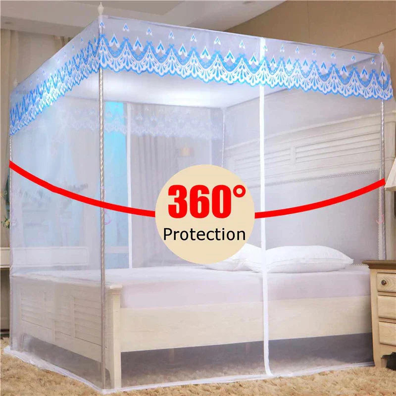 Decobites Romantic Square Mosquito Net for Single Double Queen Bed - Anti Insect Canopy