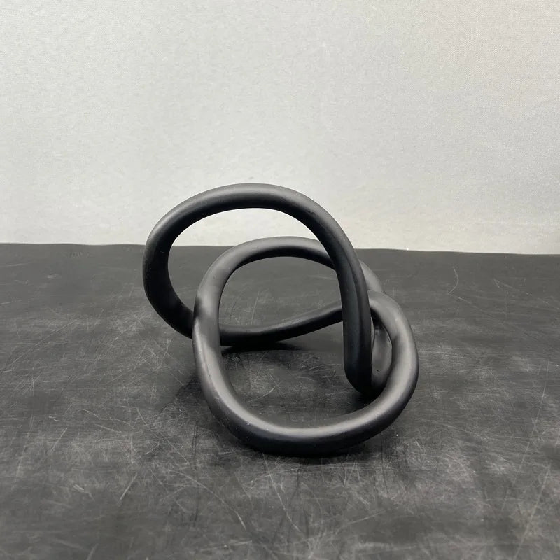 DecorBites™ Gold Ring Knot Geometric Resin Ornaments Handmade Art Decor Figurines