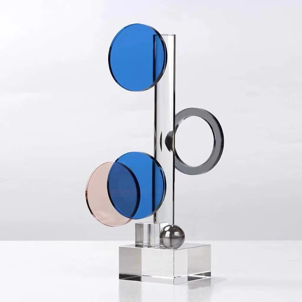 DecorBites™ Crystal Geometric Ring Sculpture Home Decor Figurine