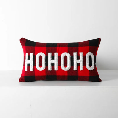DecorBites™ Christmas Plaid Cushion Cover in Red Black Check for Home Sofa Bed