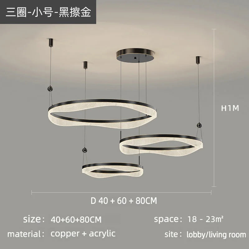 DecorBites™ LED Ring Pendant Chandelier for Living Room Bedroom and Dining Room