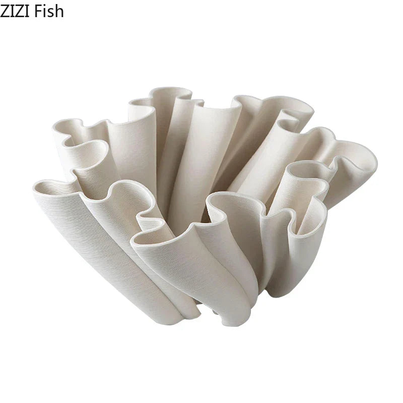 DecorBites™ Bud Shape Ceramic Vase Floral Arrangement Desk Decor Modern Artificial Flowers