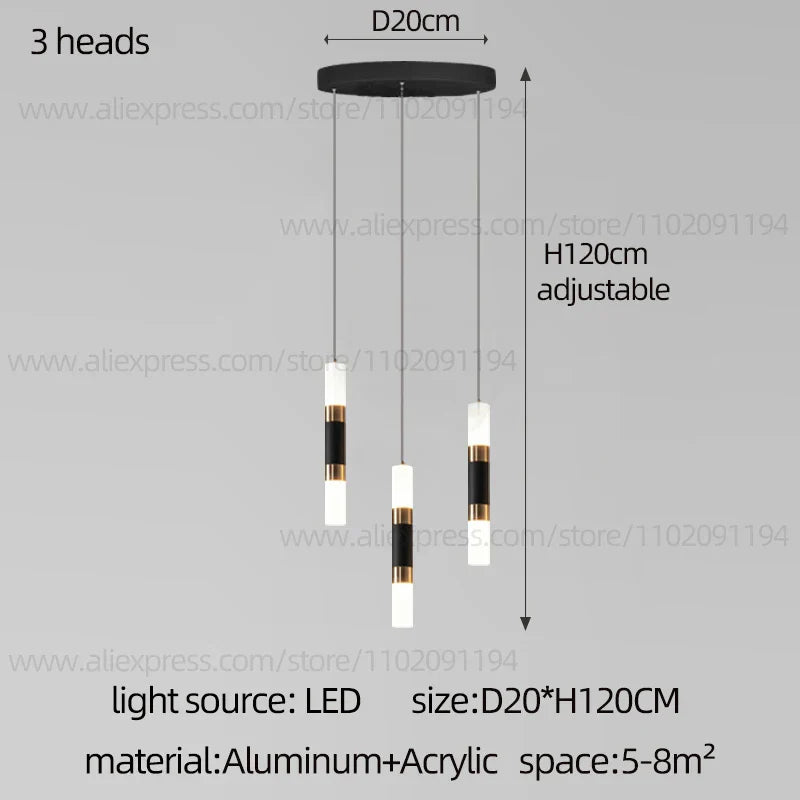 DecorBites™ LED Staircase Chandelier: Modern Duplex Home Lighting for Architectural Decoration
