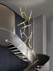 Lámpara de araña LED Rama de Oro™ Decorbites para escalera de villa dúplex - Iluminación interior moderna