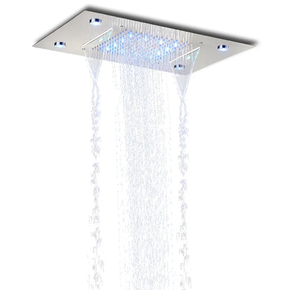 DecorBites™ LED Rain Waterfall Shower Head with Remote Control and Color-changing LED - 50*35CM Square