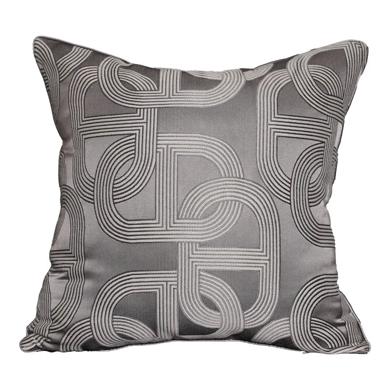 غطاء وسادة ديكوربايتس™ بتصميم هندسي من الجاكار | غطاء وسادة فاخر عصري وخفيف | لمسة ديكورية منزلية