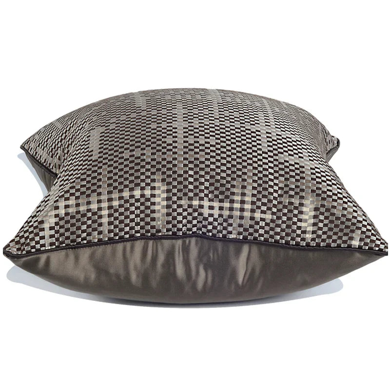 DecorBites™ Brown Geometric Random Braided Square Pillow Cover - Wabi Sabi Style Collection
