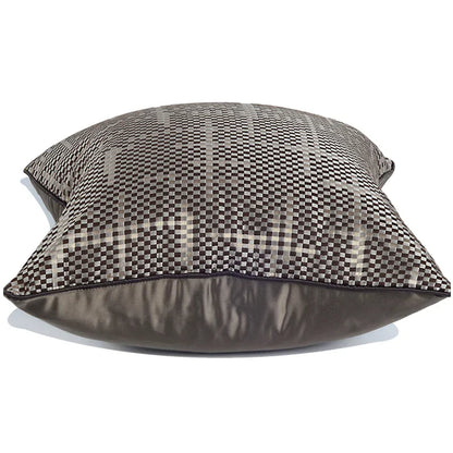 DecorBites™ Brown Geometric Random Braided Square Pillow Cover - Wabi Sabi Style Collection