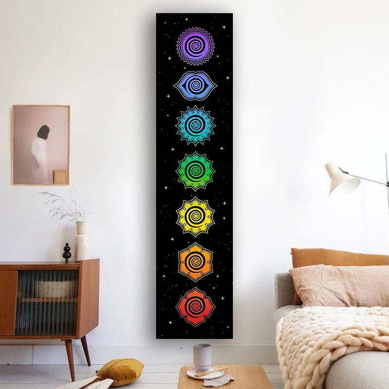 Decobites Rainbow Chakras Tapestry for Meditation and Yoga Home Decor