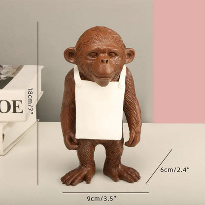 DecorBites™ Gorilla Sculpture Resin Figure Monkey Statue Home Decor Living Room Figurine Craft