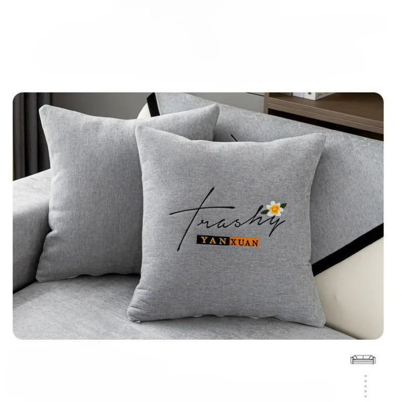 Chenille Embroidered Sofa Cover
