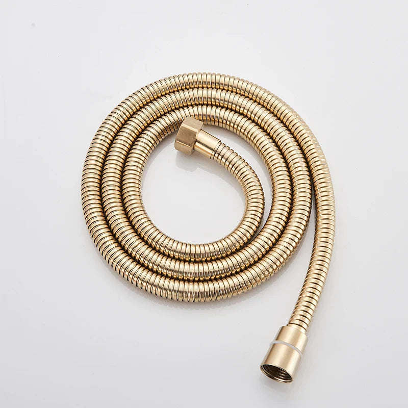 DecorBites™ High Pressure PVC Shower Hose with Handheld Head - Silver & Golden Smooth Design